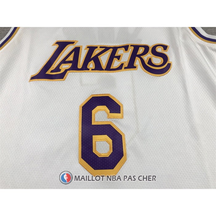 Maillot Los Angeles Lakers LeBron James NO 6 Association 2022-23 Blanc